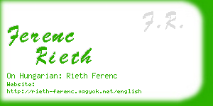 ferenc rieth business card